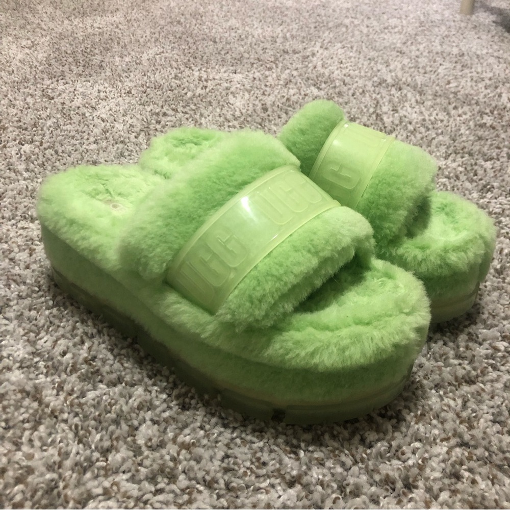 Ugg Plush Platform Slides Slippers